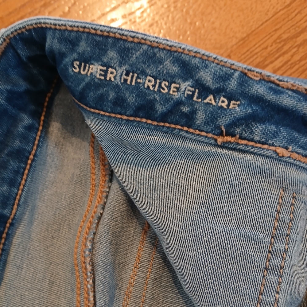 ISO IN SEARCH OF American Eagle Super High Rise Flare Jeans - Picture 6 of 7